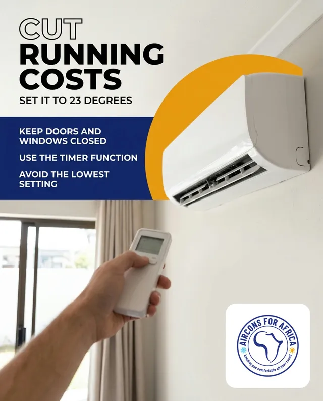 Post for Aircons for Africa: Cape Town is warming up, and so are the electricity bills. The good news is that a few small habits make a genuine diffe