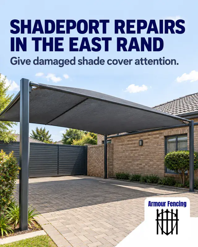 Post for Armour Fencing: Armour Fencing provides shadeport repair services for damaged cover and related structure concerns. An assessment helps