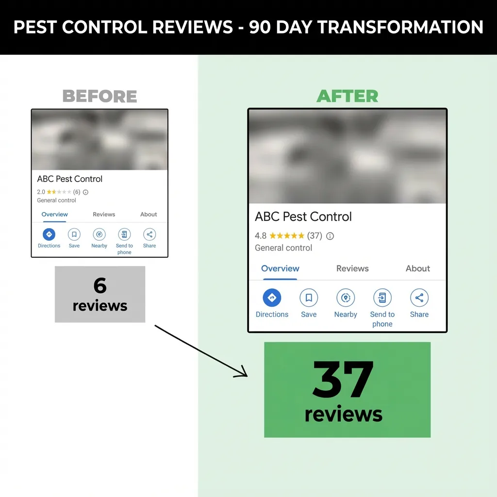 Confident contractor with wall of 5-star reviews