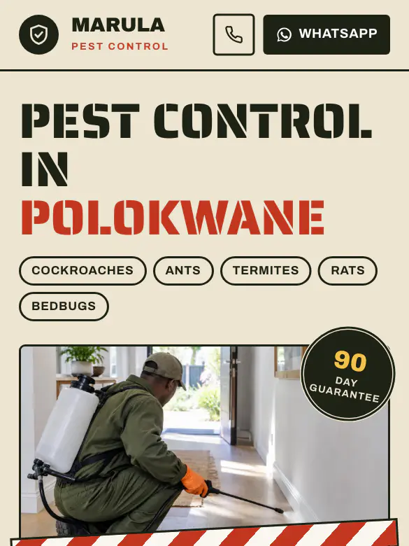 Example website design for Marula Pest Control, pest control