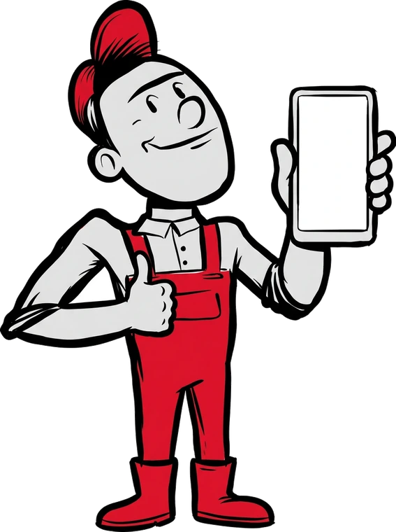 The Local Pros man holding up a phone showing a new five-star review