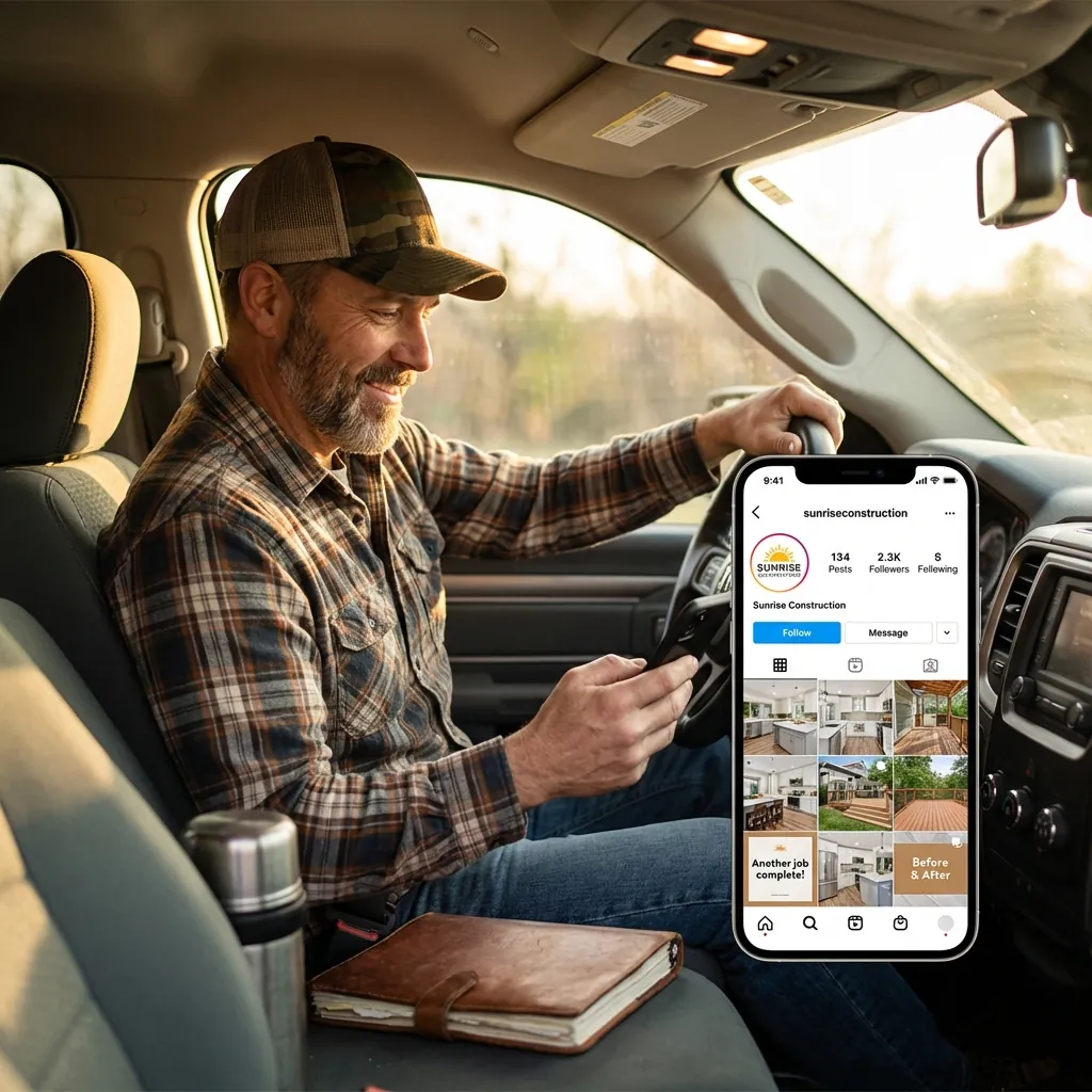 Contractor's truck with social media presence - professional business image
